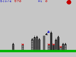 Ground Force Zero (ZX Spectrum) screenshot: I didn't make it, hence this fiery end