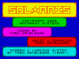 Crash Presents September 1990 (ZX Spectrum) screenshot: Solaris loading screen