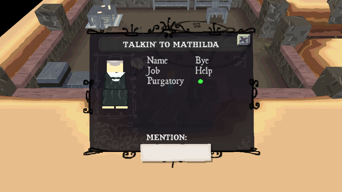 The Real Texas (Windows) screenshot: Conversation screen for Mathilda. Certain topics only become available after asking another question. At the bottom of the screen you can freely mention anything by typing it in.