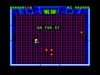 Smash T.V. (Amstrad CPC) screenshot: Watch out for the buffalos