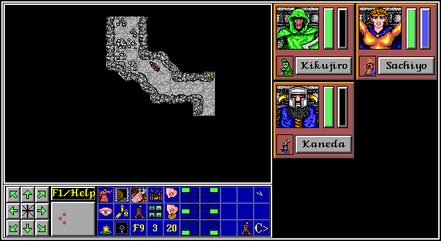 The Aethra Chronicles: Volume One - Celystra's Bane (DOS) screenshot: Exploring a cave