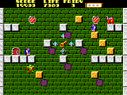 Solomon's Key (SEGA Master System) screenshot: Room 4 is a bit trickier