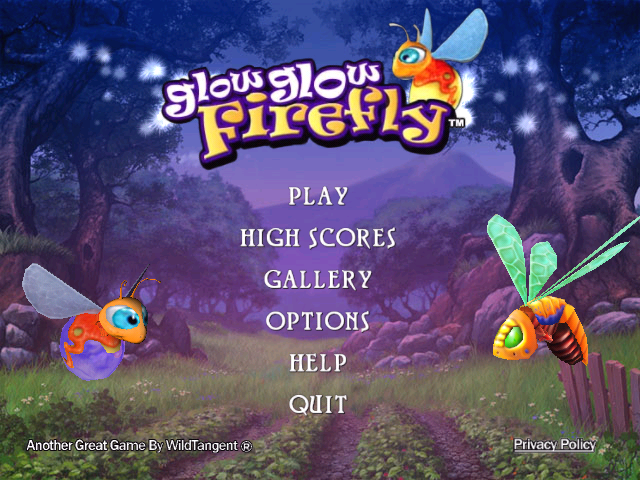 Glow Glow Firefly (Windows) screenshot: Main menu