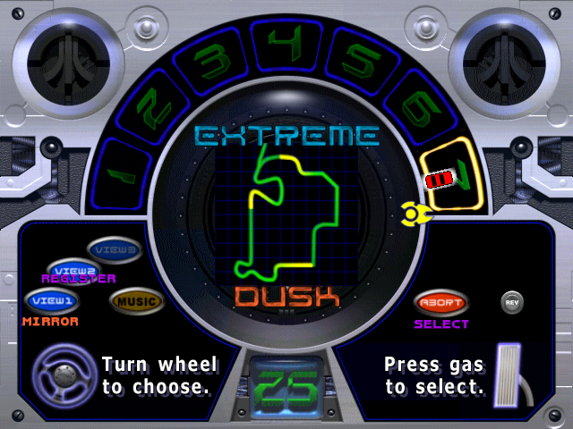 San Francisco Rush 2049: Special Edition (Arcade) screenshot: Track Selection