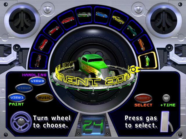 San Francisco Rush 2049: Special Edition (Arcade) screenshot: Car Selection