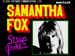 Samantha Fox Strip Poker (ZX Spectrum) screenshot: Title screen