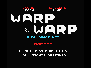 Warp Warp (MSX) screenshot: Title screen