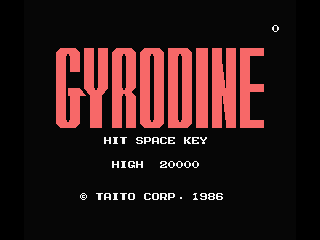 Gyrodine (MSX) screenshot: Title screen