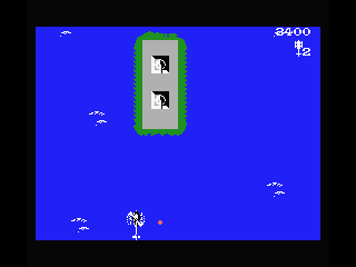 Gyrodine (MSX) screenshot: Fighting bunkers