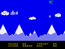 Special Delivery: Santa's Christmas Chaos (ZX Spectrum) screenshot: The angels drop the presents