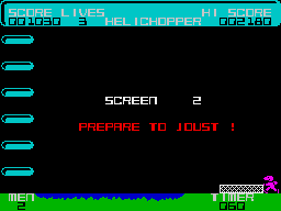 Helichopper (ZX Spectrum) screenshot: Ready for level 2