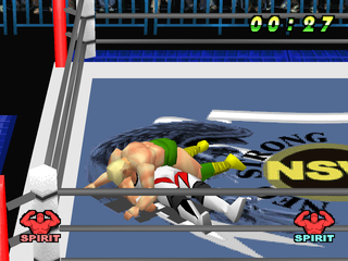 WCW vs. the World (PlayStation) screenshot: Pinned down.