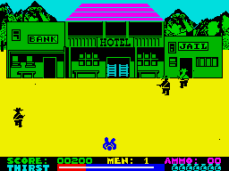 Dead or Alive (ZX Spectrum) screenshot: Officer down!