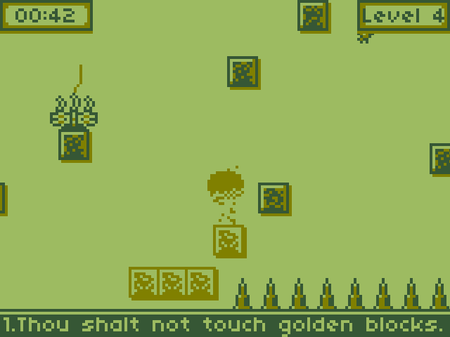 Tower of Heaven (Browser) screenshot: Burnt to death by touching a golden block