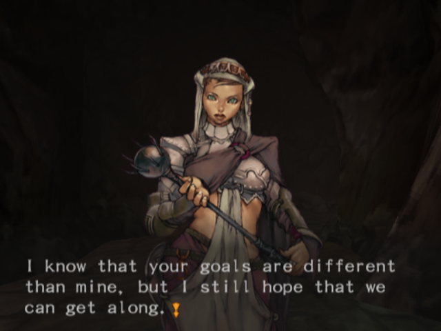 Wizardry: Tale of the Forsaken Land (PlayStation 2) screenshot: The members of the party have their own reasons for adventuring and have personal quests to fulfil.