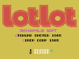 Lot Lot (MSX) screenshot: One or two players.