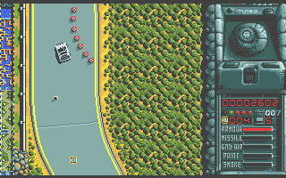 The Spy Who Loved Me (Atari ST) screenshot: Only part of the road is really available here