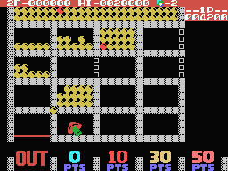 Lot Lot (MSX) screenshot: Move the balls to an empty section that have a blinking edge.