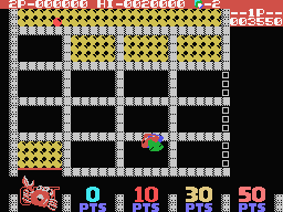 Lot Lot (MSX) screenshot: Never move the balls into the section in the bottom left.