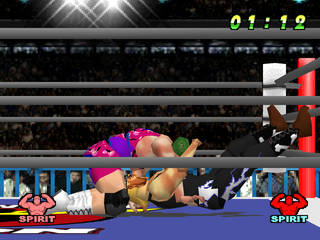 WCW vs. the World (PlayStation) screenshot: Dropping Hogan on the mat.