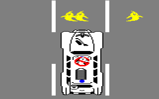 Ghostbusters (Amstrad CPC) screenshot: Suck the ghosts up with the ghost vacuum