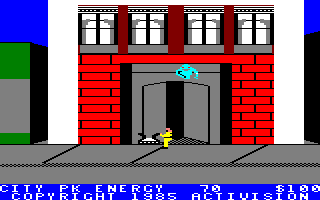 Ghostbusters (Amstrad CPC) screenshot: A ghost is found