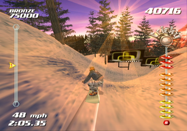 SSX Tricky (GameCube) screenshot: Hope the sun doesn't get in your eyes much...