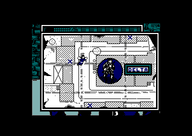 Hostage: Rescue Mission (Amstrad CPC) screenshot: Your sniper is displayed on the map
