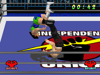 WCW vs. the World (PlayStation) screenshot: Throwing the opponent.