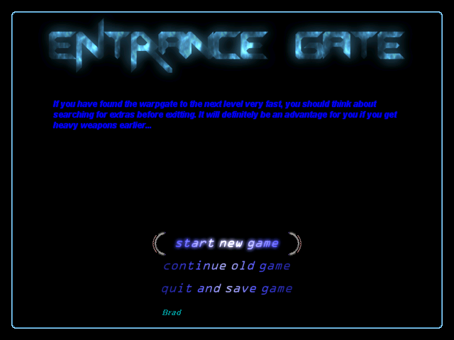 Entrance Gate (Windows) screenshot: Main menu
