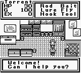 Legend of the River King GB (Game Boy) screenshot: Shopping.