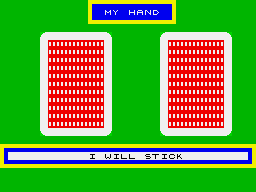 Grid Run and Pontoon (ZX Spectrum) screenshot: The computer's move