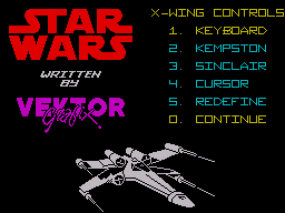 Star Wars (ZX Spectrum) screenshot: Options Screen