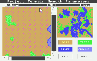 Sim City: Terrain Editor (Atari ST) screenshot: The main screen