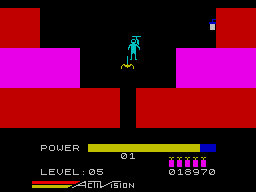 H.E.R.O. (ZX Spectrum) screenshot: Argh, this spider got me!