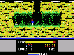 H.E.R.O. (MSX) screenshot: Rescue the trapped miner at the bottom of each level