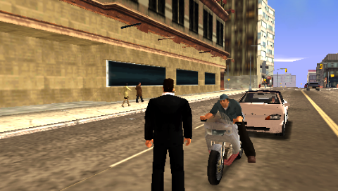 Grand Theft Auto: Liberty City Stories (PSP) screenshot: On a street on Staunton Island.