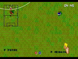 Super Kick Off (Genesis) screenshot: A yellow card