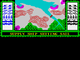 Stonkers (ZX Spectrum) screenshot: Enemy in town