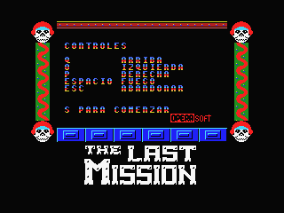 The Last Mission (MSX) screenshot: Title screen (MSX1)
