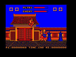 Street Fighter (Amstrad CPC) screenshot: Jumping