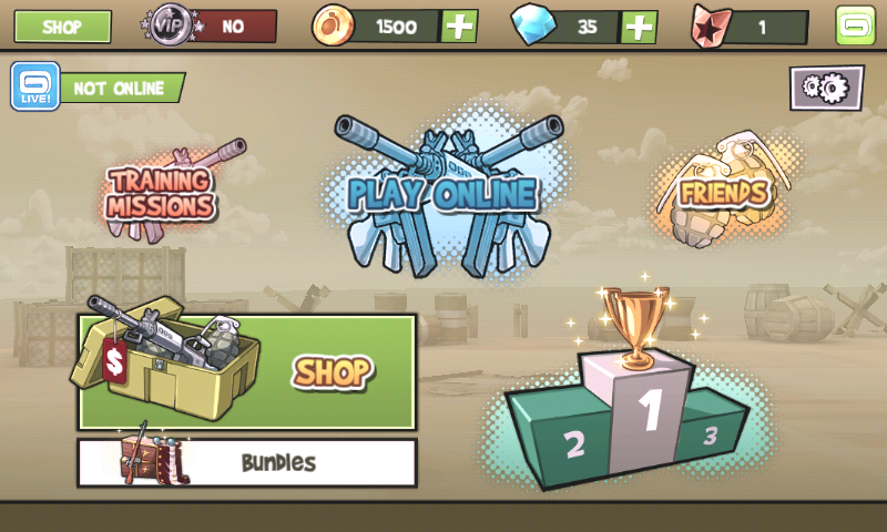 Blitz Brigade (Android) screenshot: Main menu