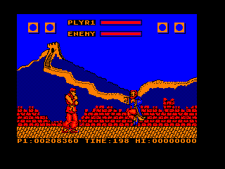 Street Fighter (Amstrad CPC) screenshot: Ryu vs. Gen
