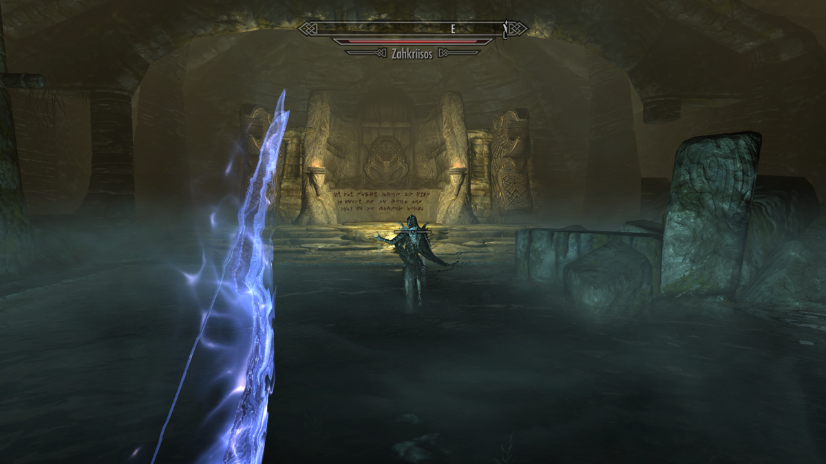 The Elder Scrolls V: Skyrim - Dragonborn (Windows) screenshot: Zahkriisos is a powerful dragon priest.