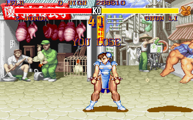 Street Fighter II (DOS) screenshot: So easy for Chun-Li