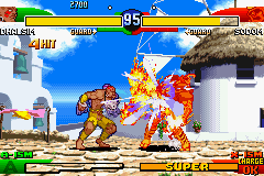 Street Fighter Alpha 3 (Game Boy Advance) screenshot: It's a burning fight, boy!