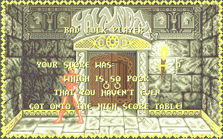 Hercules (Atari ST) screenshot: Game over
