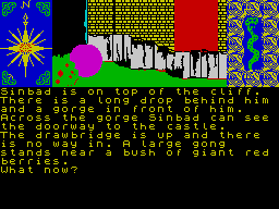 Sinbad & the Golden Ship (ZX Spectrum) screenshot: Near to a castle
