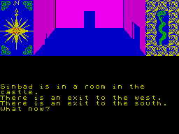 Sinbad & the Golden Ship (ZX Spectrum) screenshot: Purple doors in this room