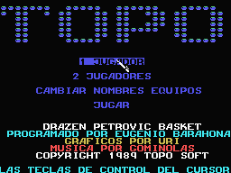 Drazen Petrovic Basket (MSX) screenshot: Title and credits screen